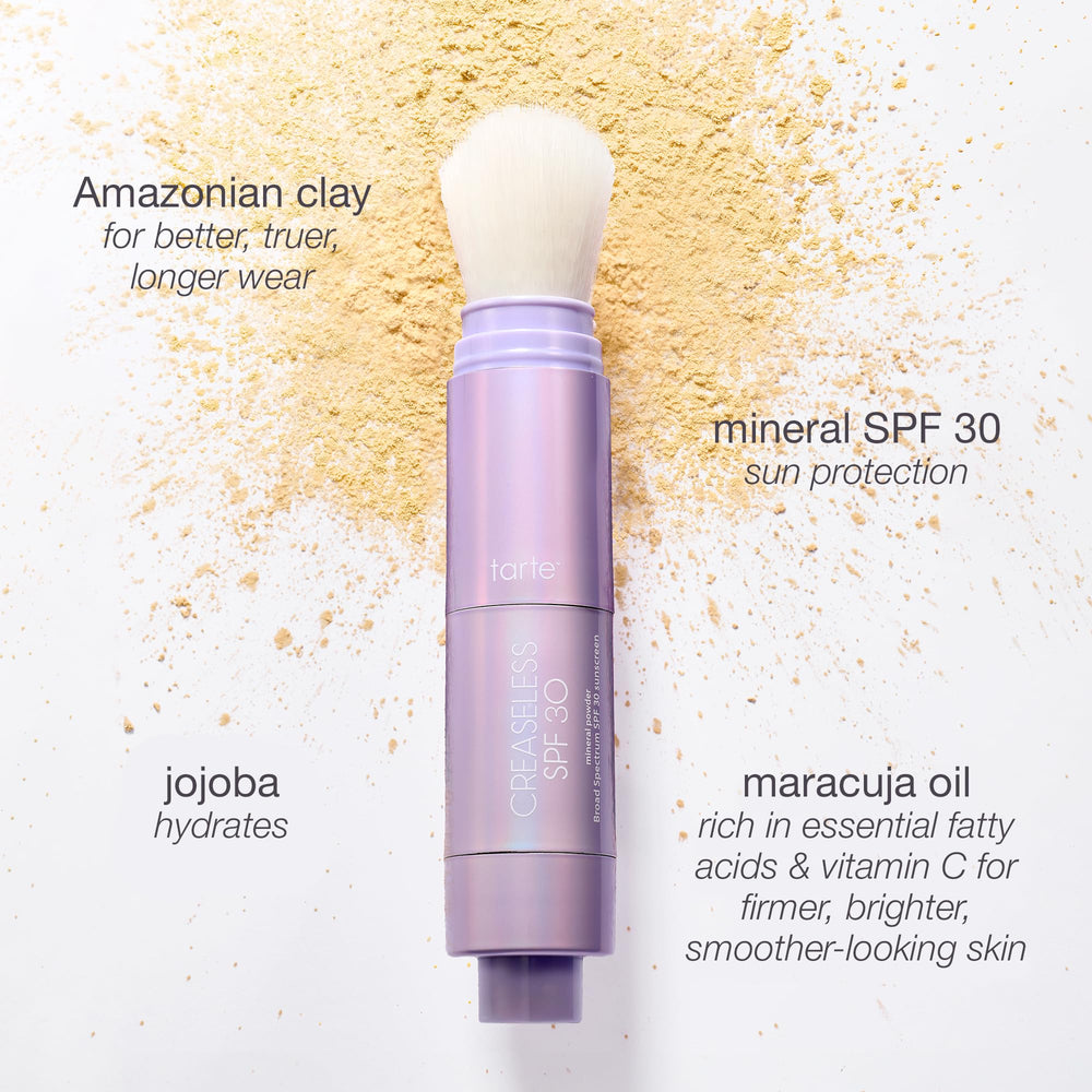 tarte creaseless label and ingredients view showing vegan and dermatologist tested info
