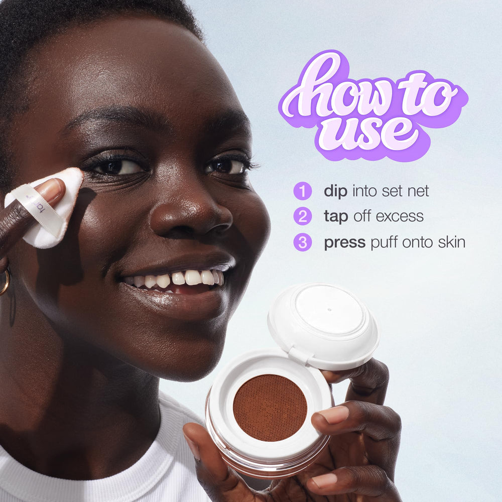 tarte creaseless powder shade options layflat illustrating inclusive tones and natural look