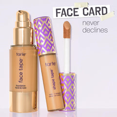 tarte foundation before and after split-face shows concealment and pore blurring