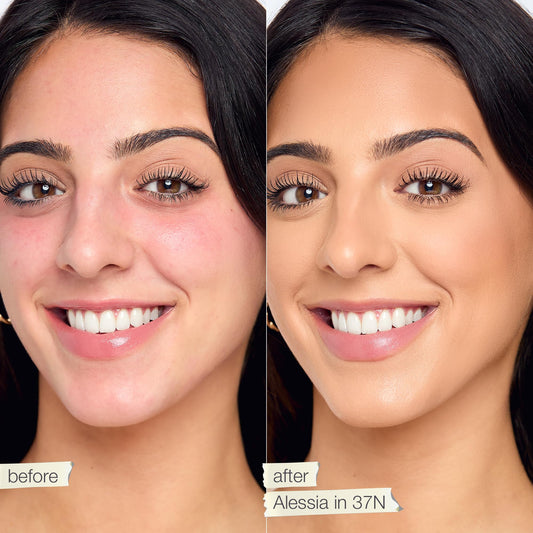Tarte Face Tape foundation pump dispensing product, demonstrating controlled application