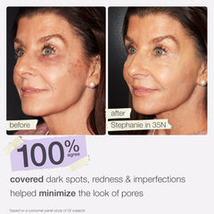 tarte foundation texture swatch demonstrating natural matte finish and blendability