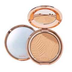tarte compact front view showing shade and travel-friendly case, highlights portability