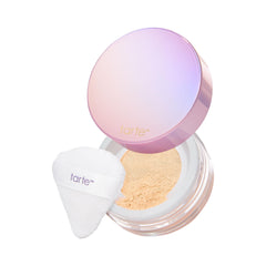 tarte full-size jar front packaging showing yellow shade benefits