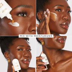 tarte mixed into moisturizer on hand demonstrating blendable hydration