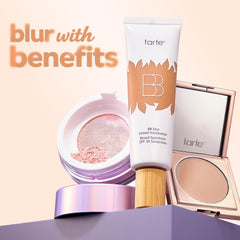 tarte lifestyle outdoor wear on model showing natural matte protection benefit