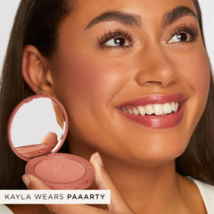 tarte Paaarty brush stroke showing easy application and buildable color