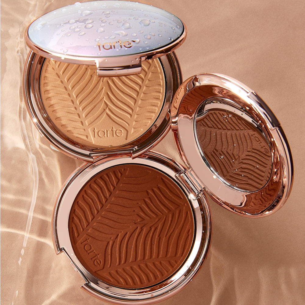 tarte product packaging label close-up showing shade name and clean formulation