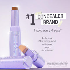 tarte open cap revealing printed label and product name for authenticity and shade clarity benefit