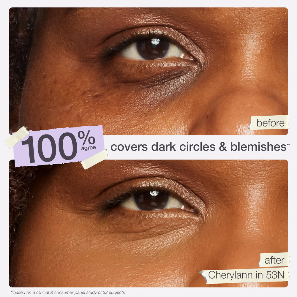 tarte shape tape cream texture swatch showing creamy coverage and blendability benefit