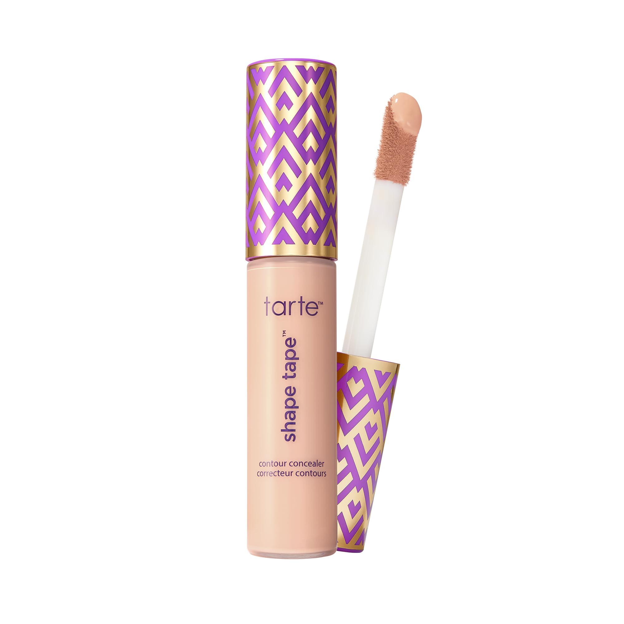 tarte shape tape front packaging showing tube and cap, highlights durable design