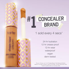 tarte in a makeup bag beside mirror for on-the-go touch-up convenience