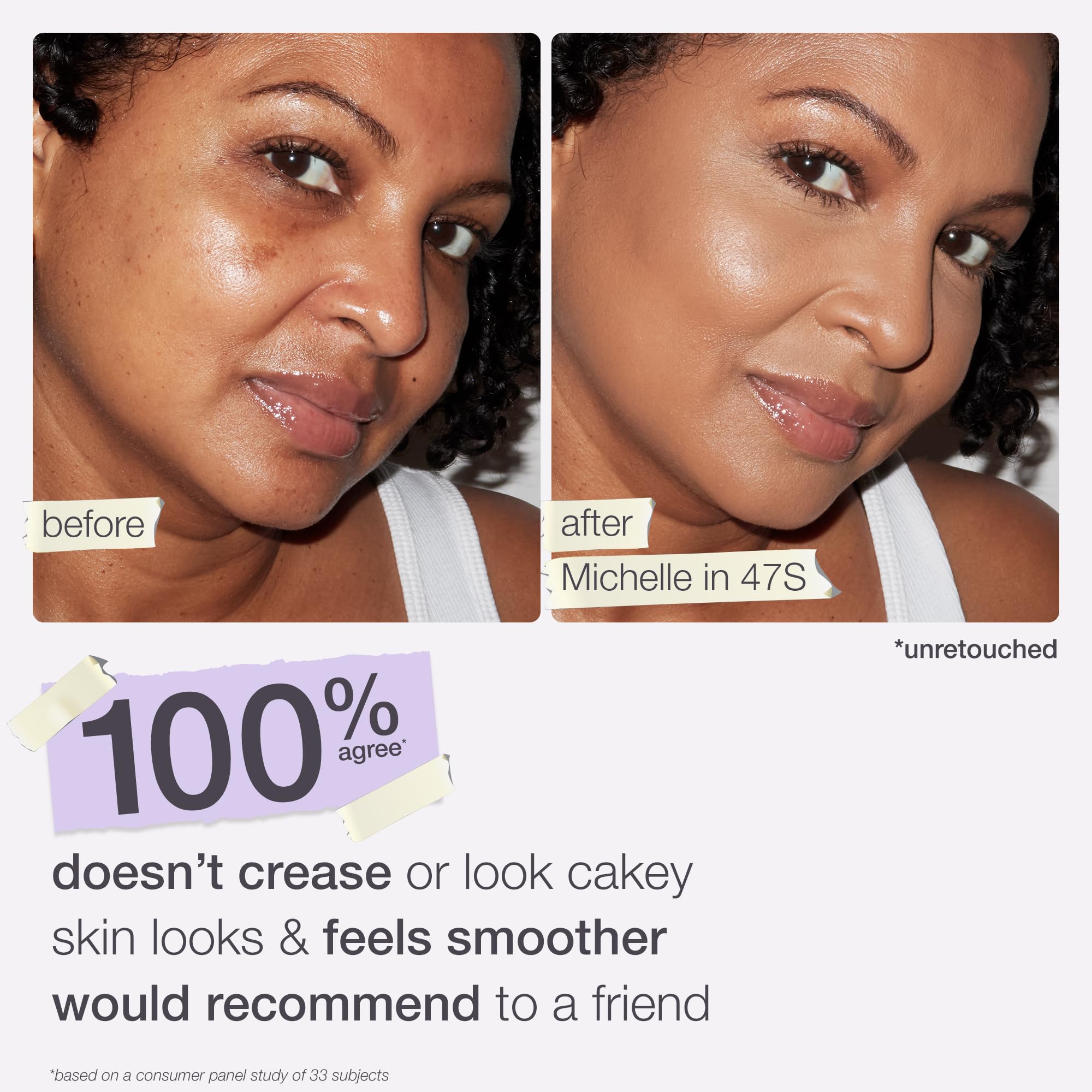 tarte shape tape under-eye application showing tarte concealer brightening effect