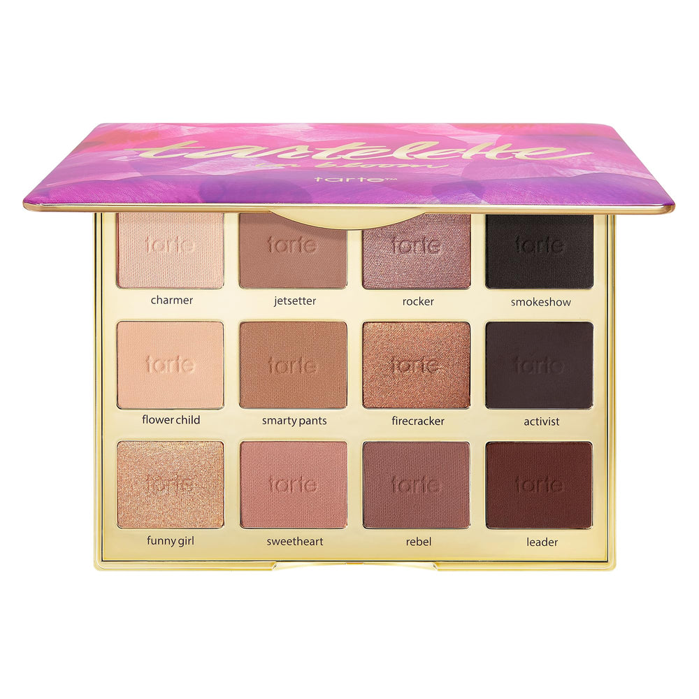 tarte tartelette in bloom open palette showing all twelve shades and versatility