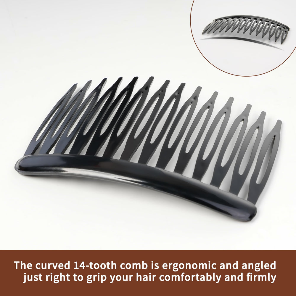TaShow comb anchoring a bridal veil for stable wedding hairstyle