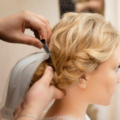 TaShow comb inserted in a classic bun showing comfortable, discreet hold