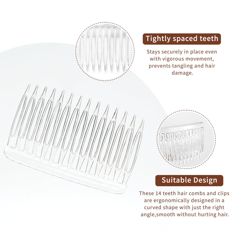 TaShow comb inserted in hair side view demonstrating secure hold benefit