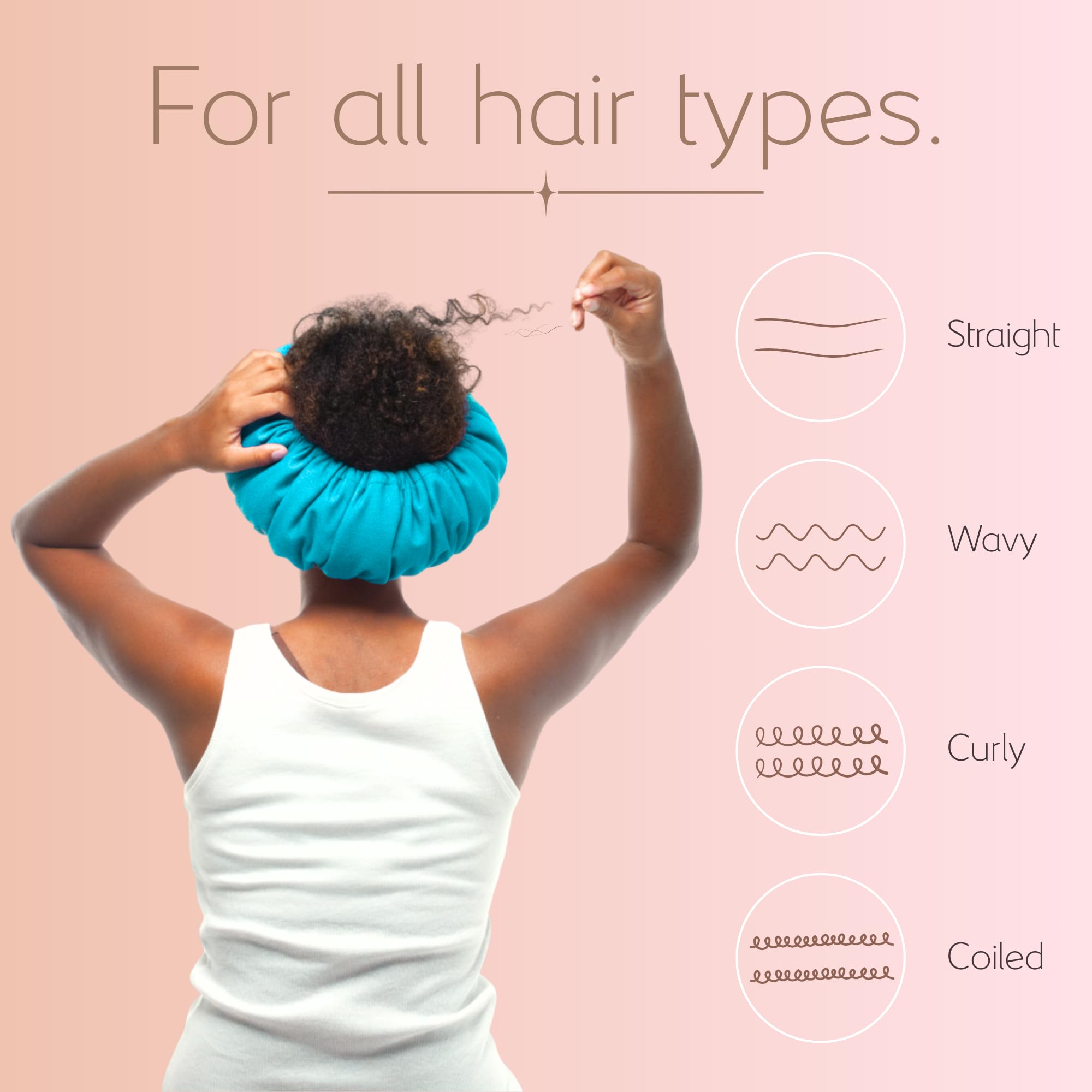 TASSI headband beside a hand for scale, demonstrates one-size fit