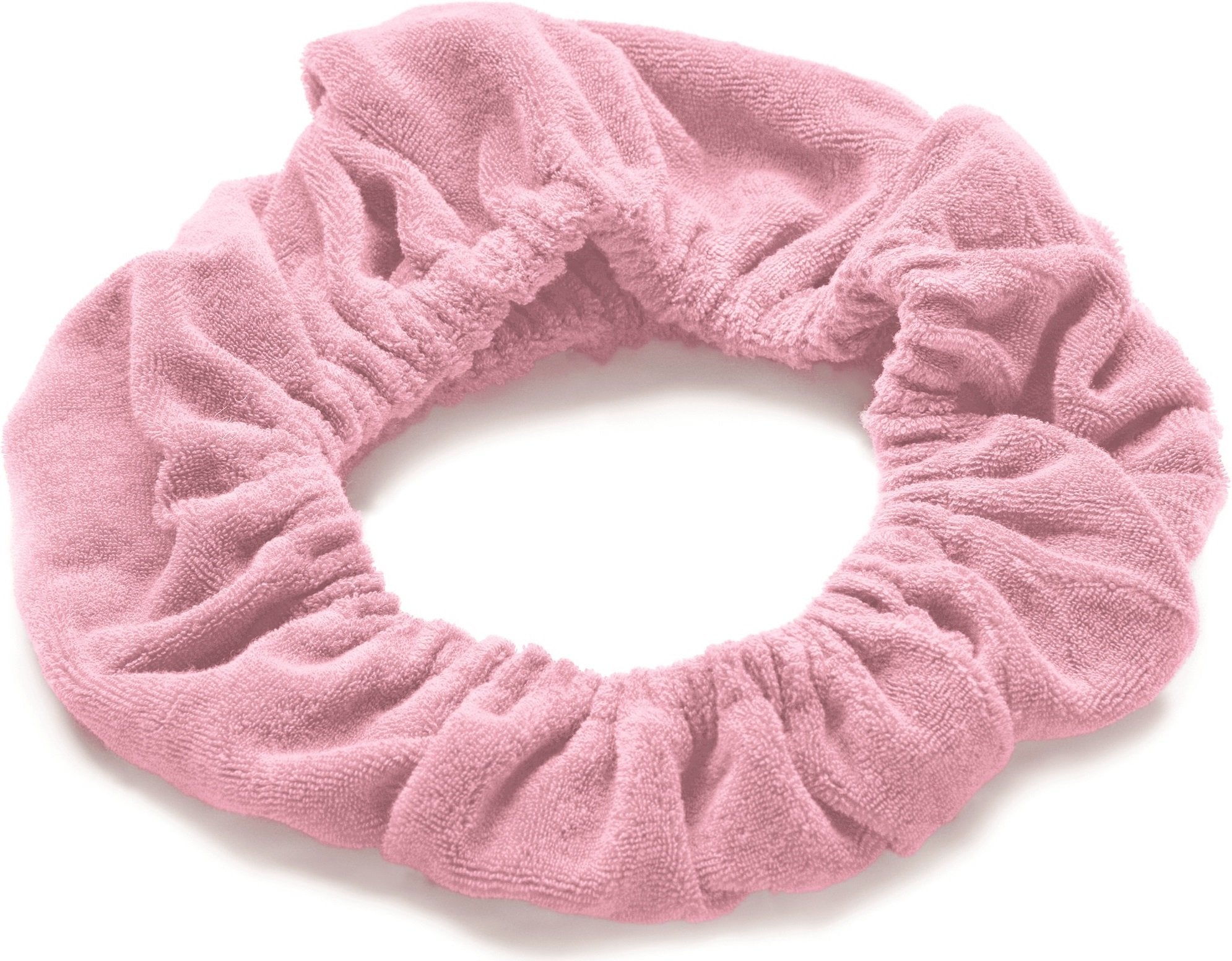 TASSI soft pink headband front view keeps hair back comfortably