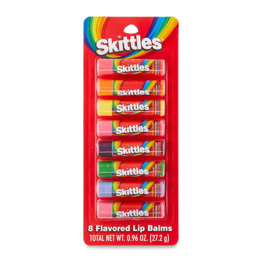 Taste Beauty front packaging showing eight colorful balm tubes and holiday-ready box