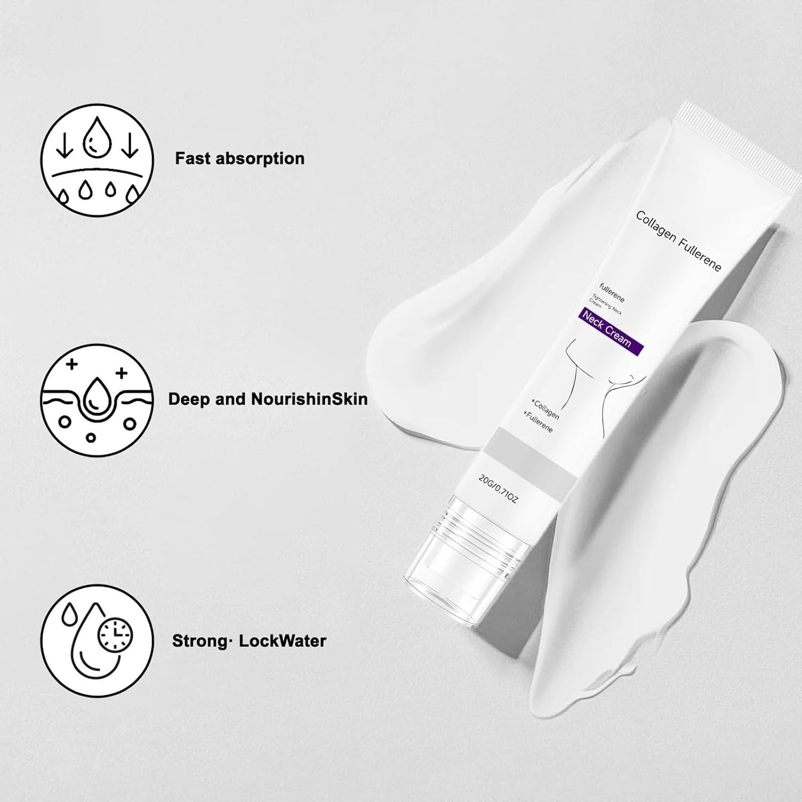 Tasunte neck cream staged on bathroom shelf indicating effortless daily routine benefit