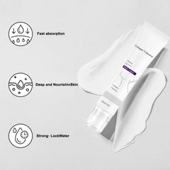 Tasunte neck cream staged on bathroom shelf indicating effortless daily routine benefit
