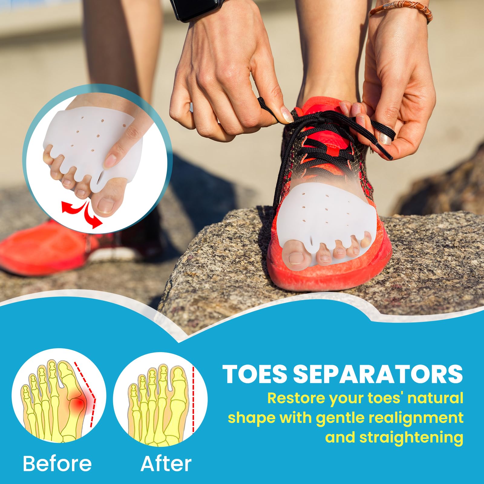 TASZOOS in-shoe demonstration illustrating walking comfort and reduced forefoot pain