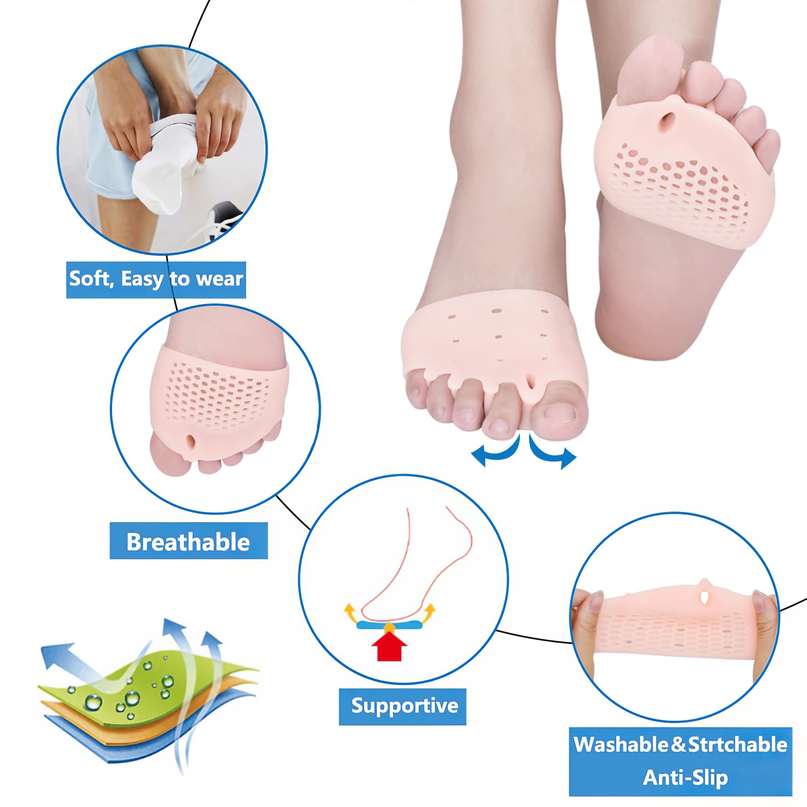 TASZOOS in-shoe demo in a running sneaker reducing forefoot pressure