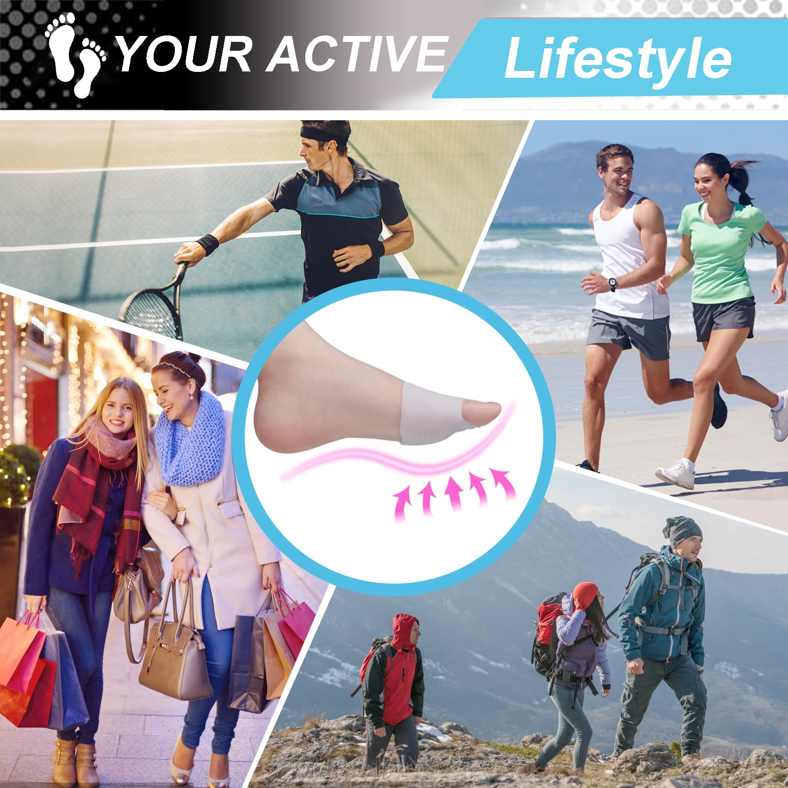 TASZOOS lifestyle shot of woman walking with added foot comfort