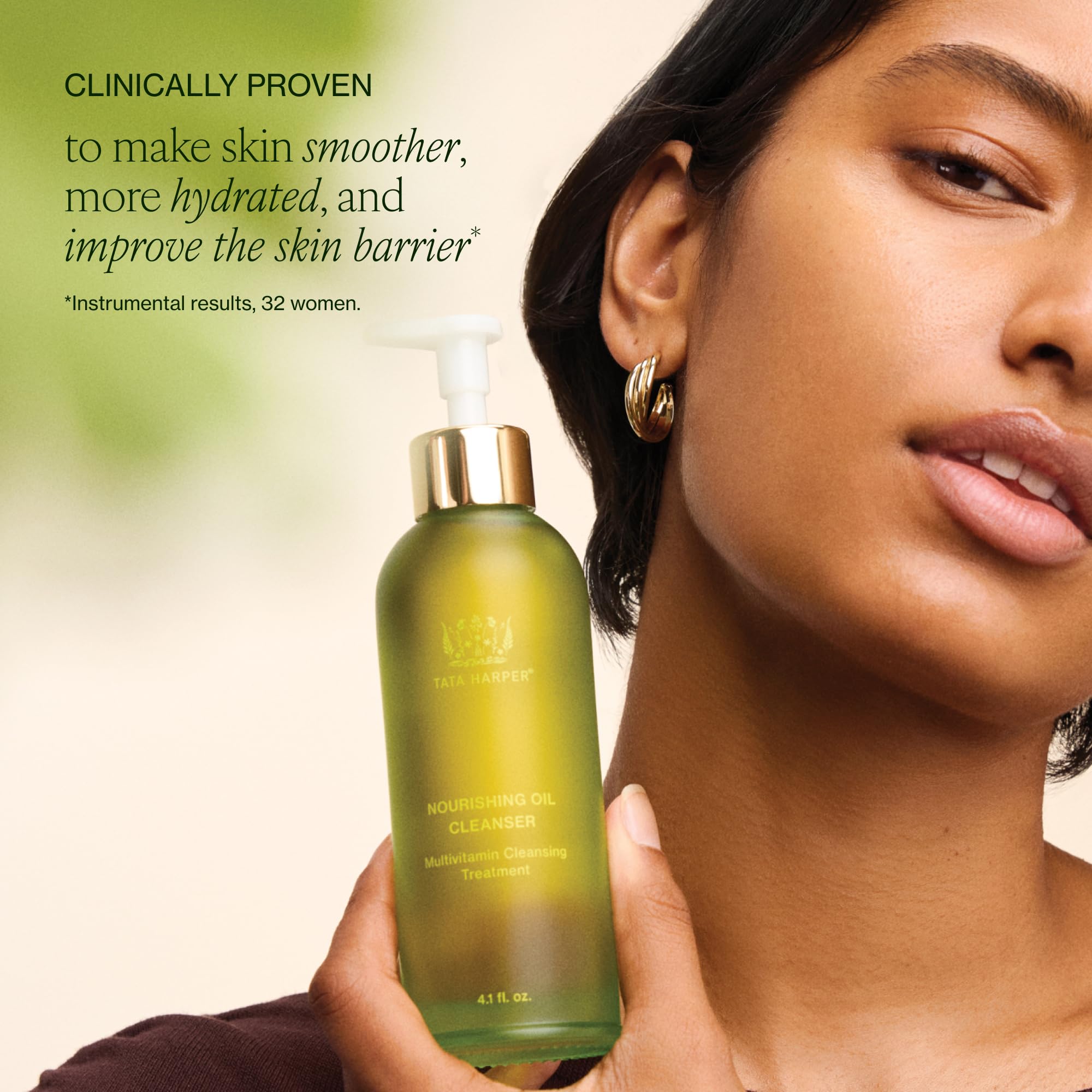 Tata Harper botanicals and oils emphasizing natural ingredient benefits