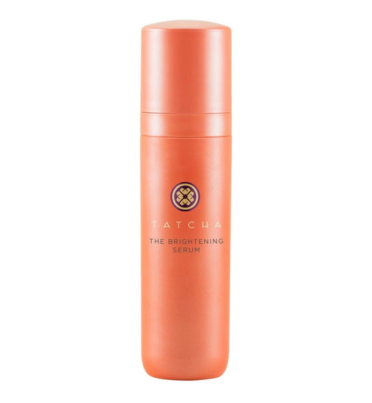 TATCHA Brightening Serum front bottle showing elegant packaging and product benefit