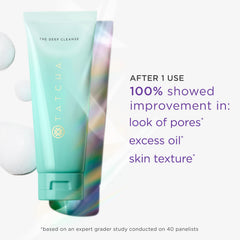 TATCHA rich foam in hand demonstrating creamy lather and comfortable cleanse