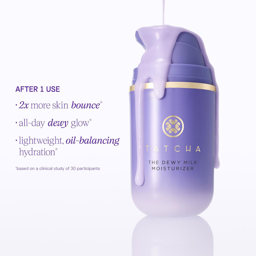 TATCHA dewy milk pump dispensing product demonstrating controlled, no-waste use