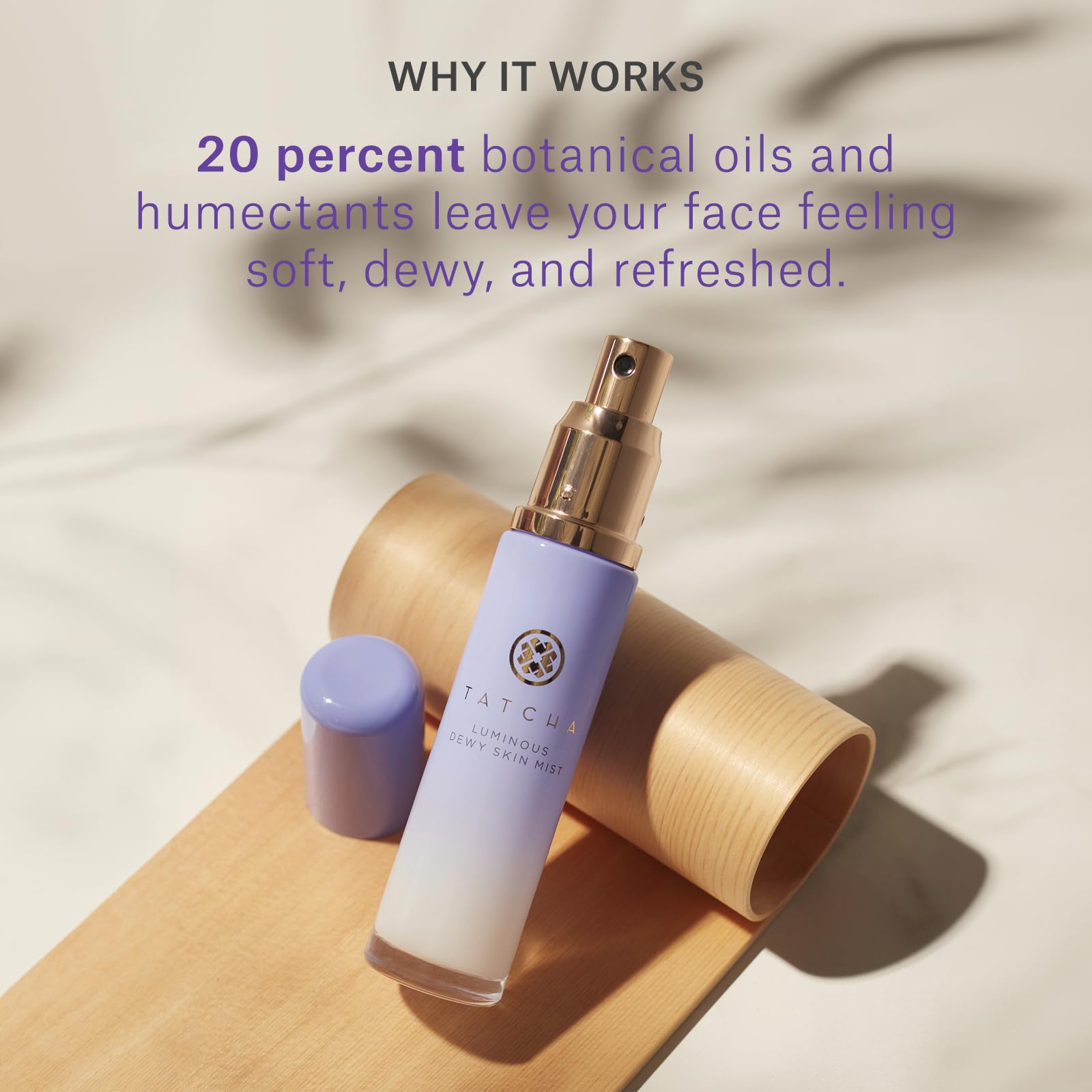 Tatcha drop of mist on hand texture showing lightweight absorption