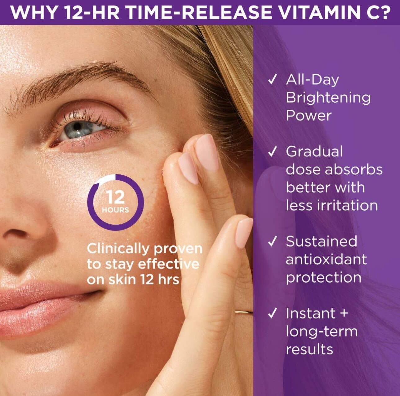 TATCHA label with ingredients visible emphasizing time-release vitamin C