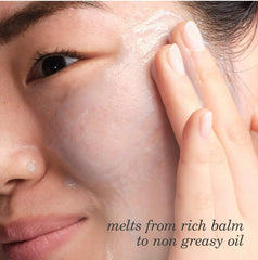 TATCHA balm swatch on skin demonstrating smooth makeup removal