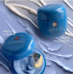 TATCHA balm tucked in travel pouch conveying leak-free convenience