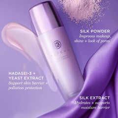 TATCHA primer on vanity with makeup props suggesting daily routine fit