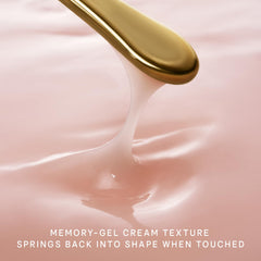 Open jar top view of TATCHA cream revealing pale gel-cream texture and scoop-ready surface for easy use