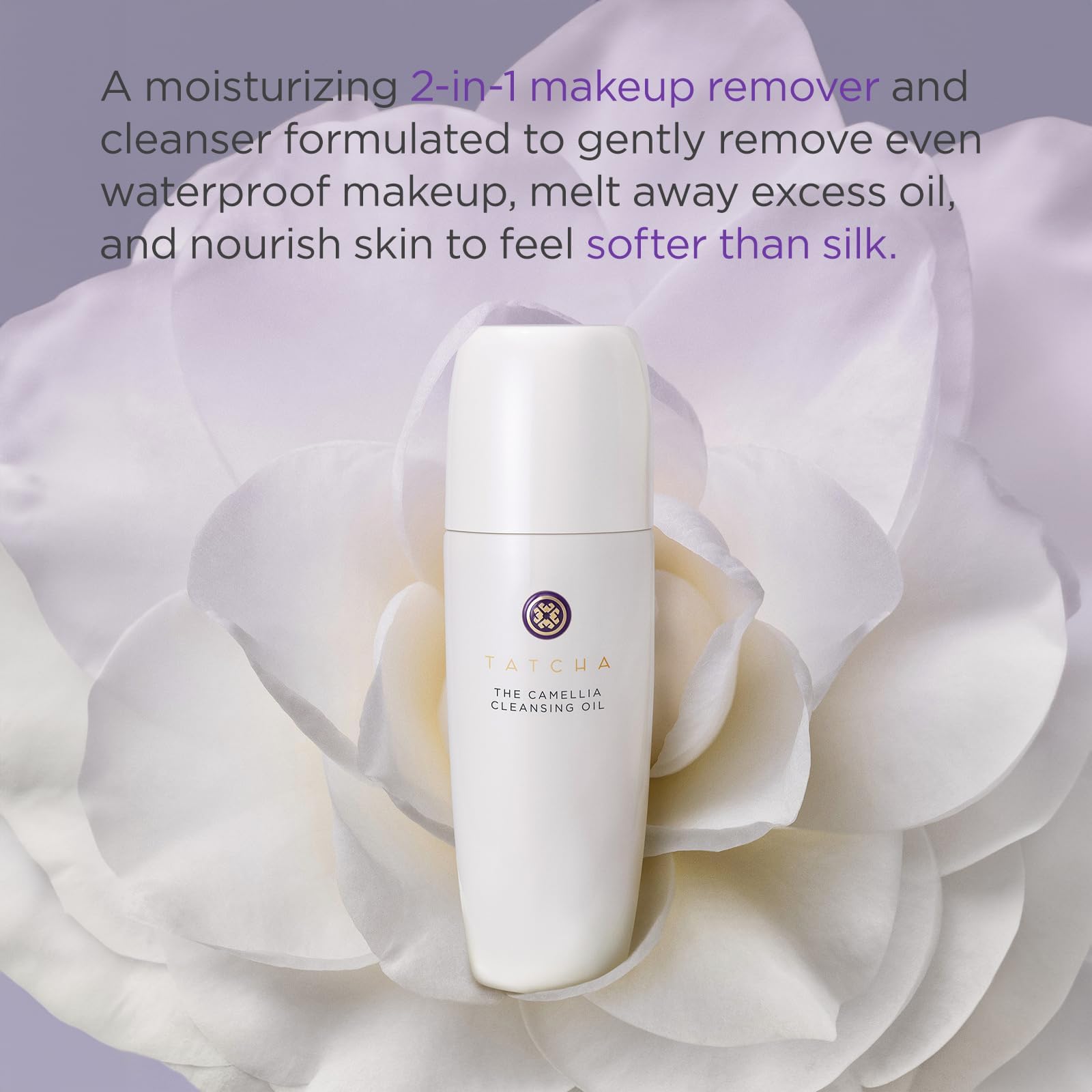 Tatcha Pure One Step close-up showing lightweight cleanser that removes makeup