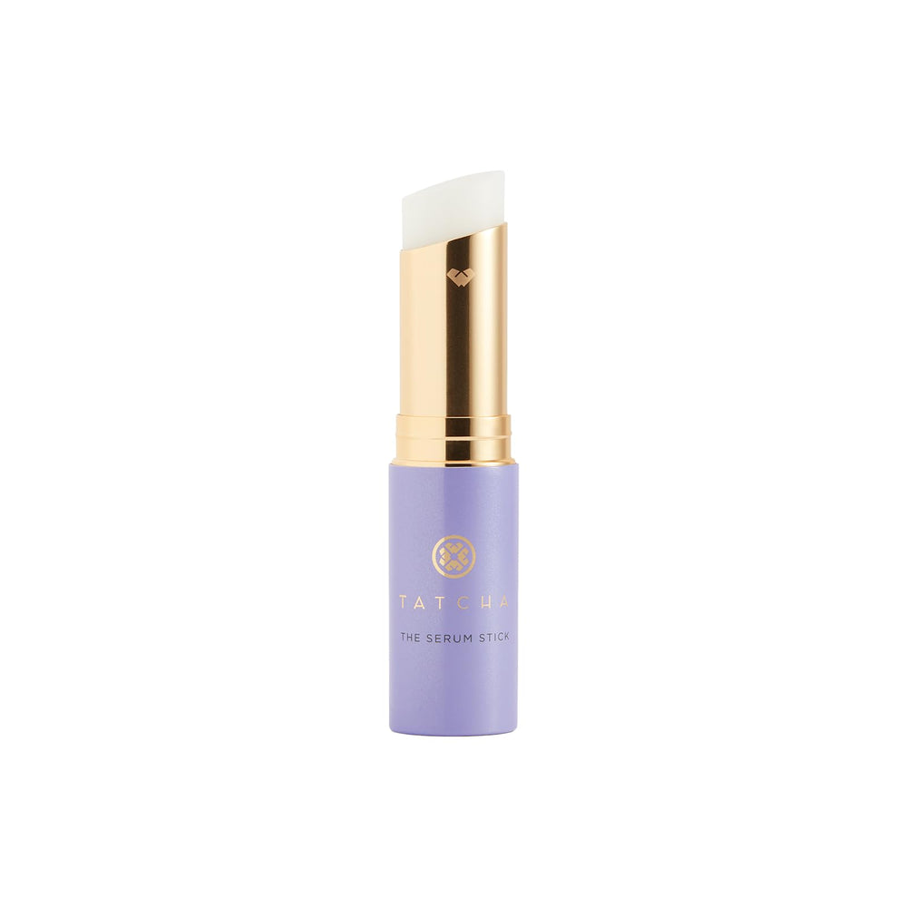 TATCHA serum stick front view showing compact design and travel-ready size benefit