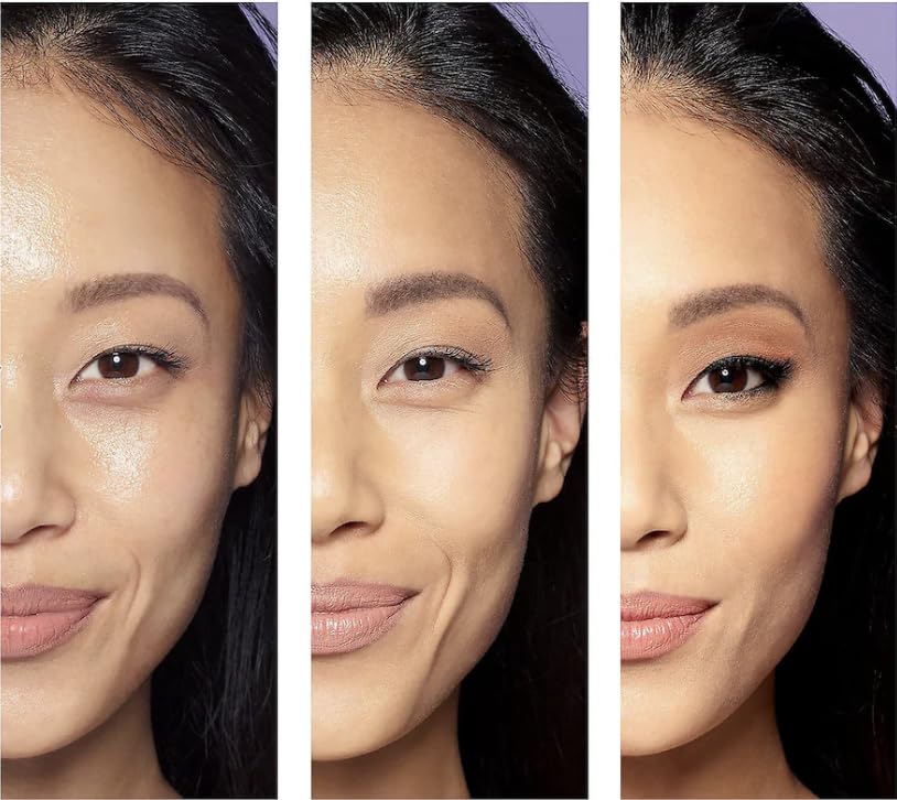 TATCHA split-face before and after showing visible pore blurring benefit