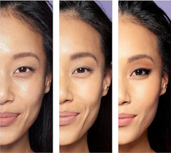 TATCHA split-face before and after showing visible pore blurring benefit