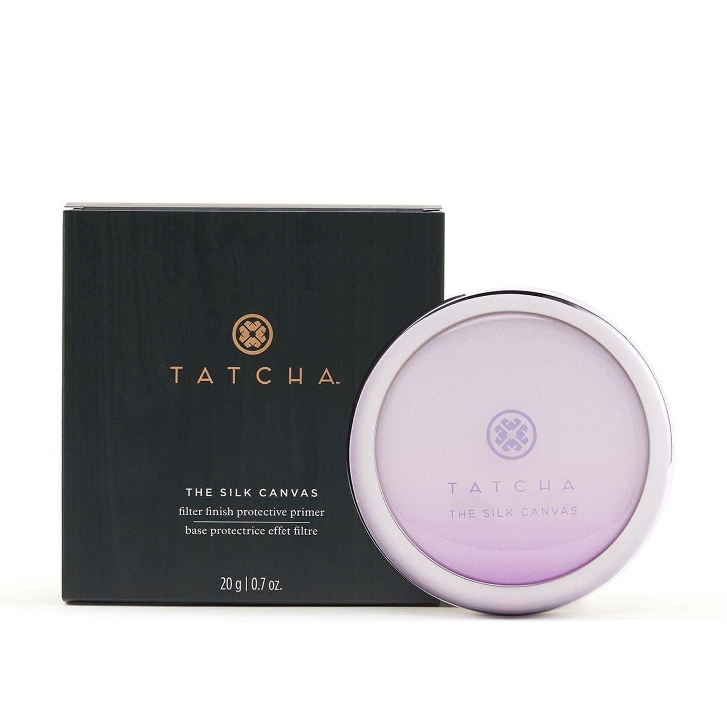 TATCHA jar front view showing sleek packaging and compact 20g size benefit
