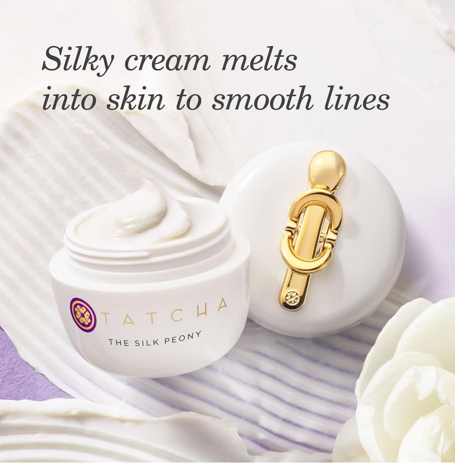 TATCHA jar opened revealing melting balm texture, easy application benefit