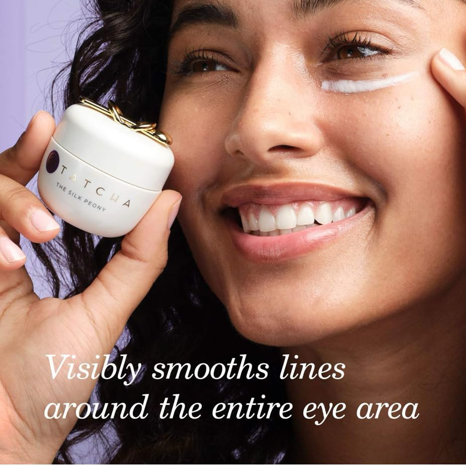 Close-up of TATCHA cream texture melting, silky finish and smoothing benefit