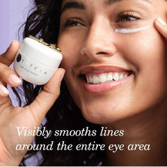 Close-up of TATCHA cream texture melting, silky finish and smoothing benefit