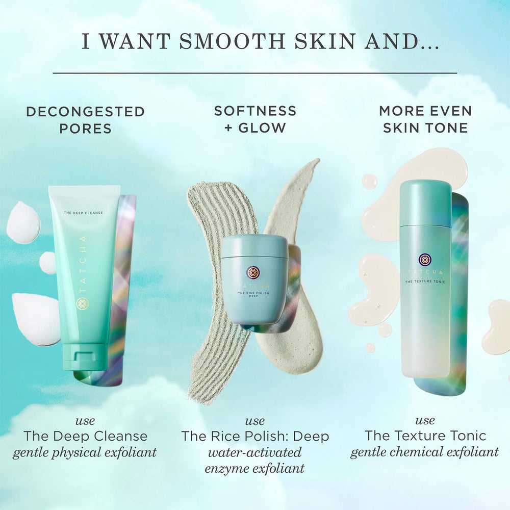 TATCHA tonic on bathroom shelf as part of a balanced skincare routine
