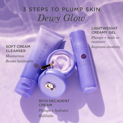 TATCHA Dewy Serum next to common items for size comparison and travel convenience