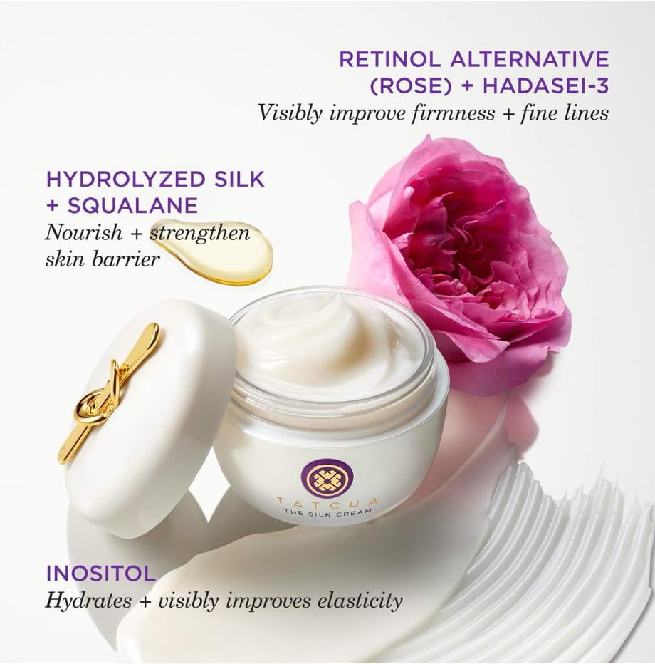 TATCHA jar styled on bathroom tray illustrating routine-ready luxury