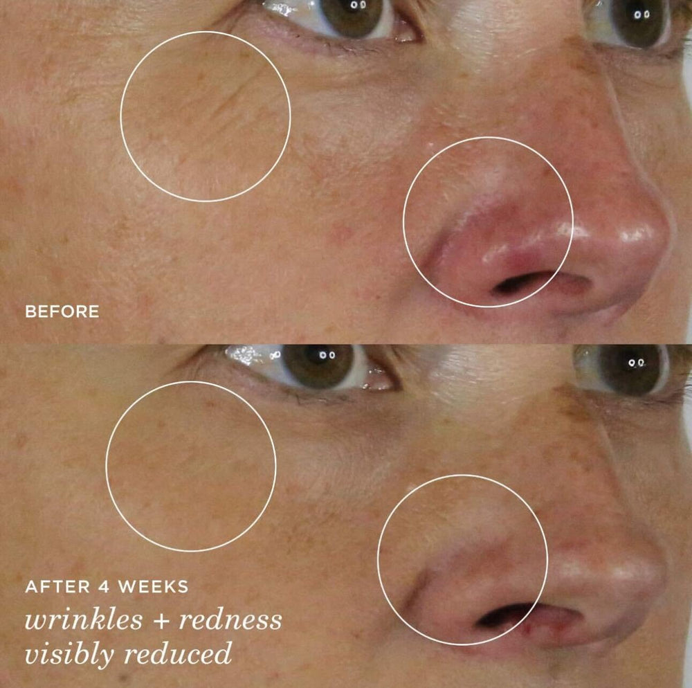 Tatcha The Silk Serum pump dispensing a drop, demonstrating easy application